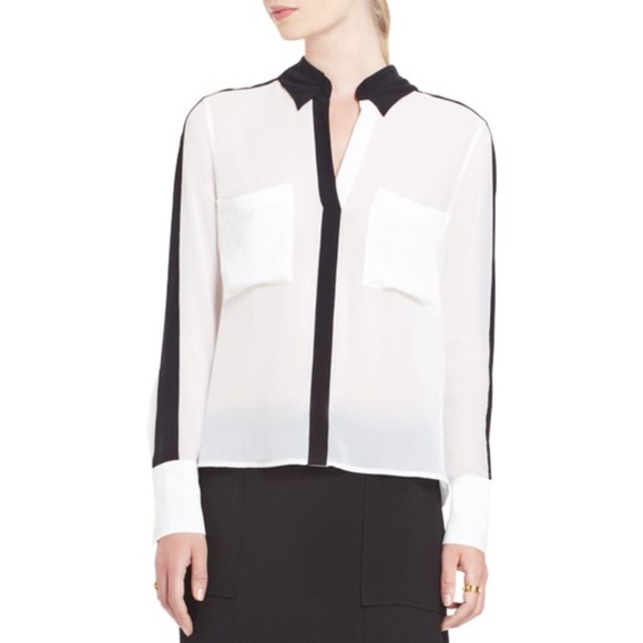 BCBG | Black And White Emma Blouse - Picture 1 of 6